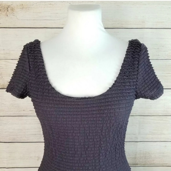 Pins & Needles S Gray Stretchy Ruffled Mini Dress - Picture 2 of 6